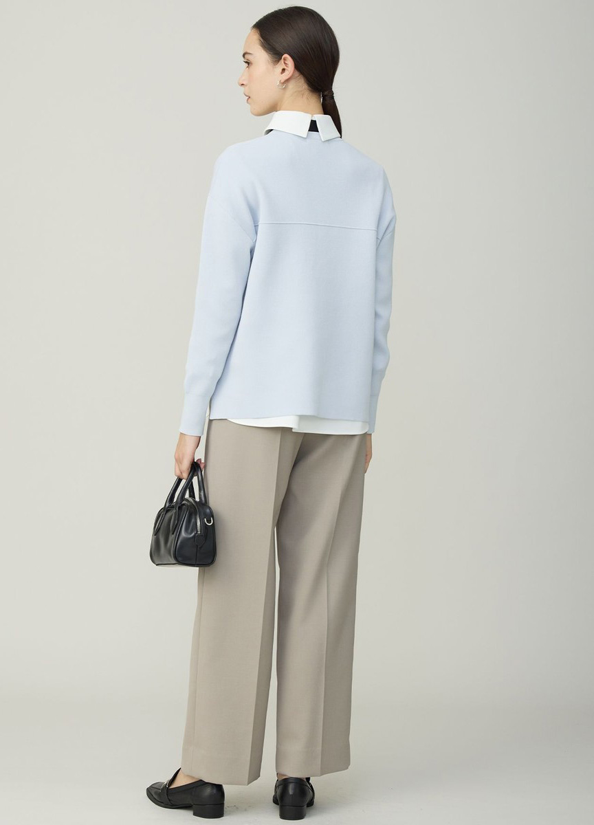 精紡棉柔挺針織上衣